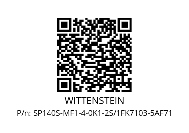   WITTENSTEIN SP140S-MF1-4-0K1-2S/1FK7103-5AF71