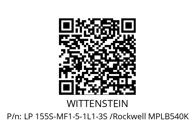   WITTENSTEIN LP 155S-MF1-5-1L1-3S /Rockwell MPLB540K