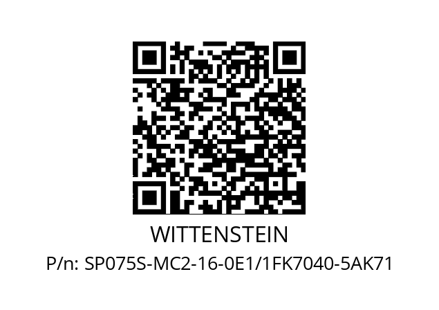   WITTENSTEIN SP075S-MC2-16-0E1/1FK7040-5AK71