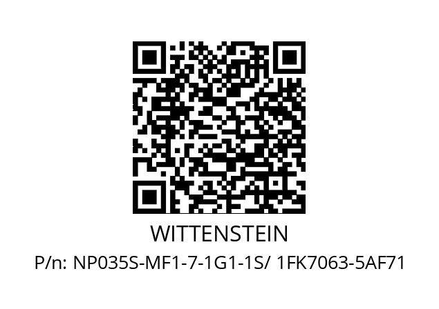   WITTENSTEIN NP035S-MF1-7-1G1-1S/ 1FK7063-5AF71