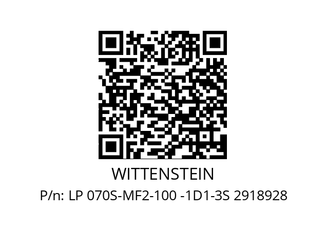   WITTENSTEIN LP 070S-MF2-100 -1D1-3S 2918928