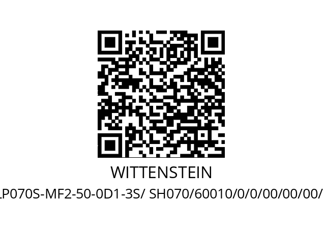   WITTENSTEIN LP070S-MF2-50-0D1-3S/ SH070/60010/0/0/00/00/00/01/00