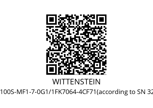   WITTENSTEIN SP100S-MF1-7-0G1/1FK7064-4CF71(according to SN 3201484)