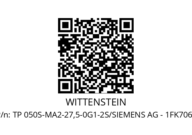   WITTENSTEIN TP 050S-MA2-27,5-0G1-2S/SIEMENS AG - 1FK7063