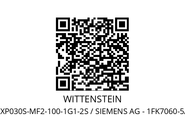   WITTENSTEIN XP030S-MF2-100-1G1-2S / SIEMENS AG - 1FK7060-5AF71