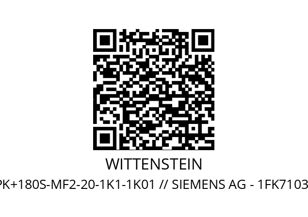   WITTENSTEIN SPK+180S-MF2-20-1K1-1K01 // SIEMENS AG - 1FK7103-2AF71