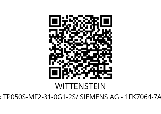   WITTENSTEIN TP050S-MF2-31-0G1-2S/ SIEMENS AG - 1FK7064-7AF71