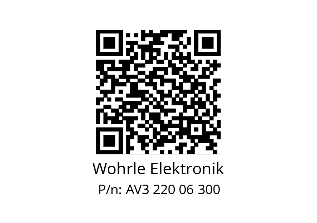   Wohrle Elektronik AV3 220 06 300