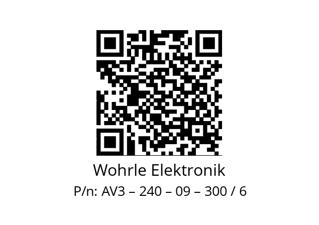   Wohrle Elektronik AV3 – 240 – 09 – 300 / 6