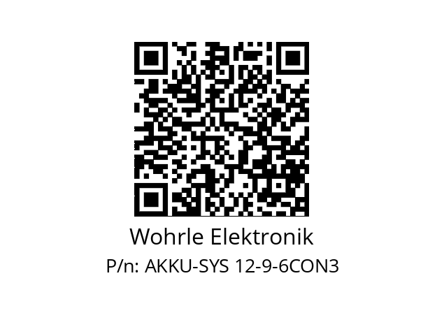   Wohrle Elektronik AKKU-SYS 12-9-6CON3