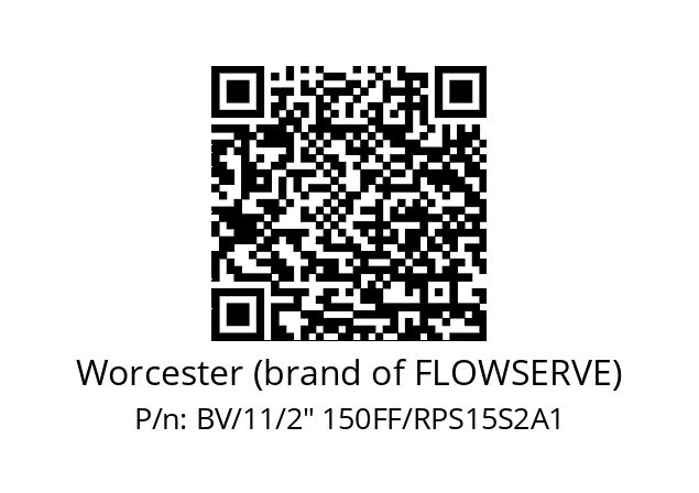   Worcester (brand of FLOWSERVE) BV/11/2" 150FF/RPS15S2A1