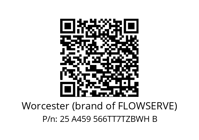   Worcester (brand of FLOWSERVE) 25 A459 566TT7TZBWH B