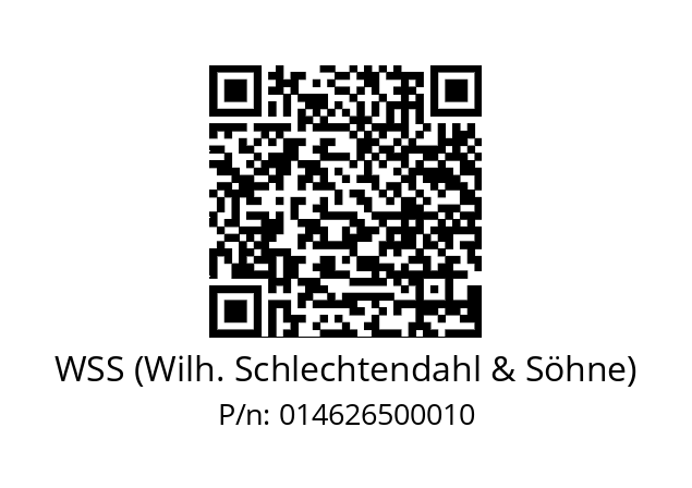   WSS (Wilh. Schlechtendahl & Söhne) 014626500010