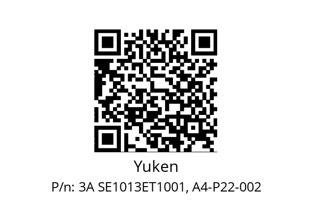   Yuken 3A SE1013ET1001, A4-P22-002