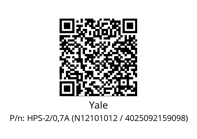   Yale HPS-2/0,7A (N12101012 / 4025092159098)