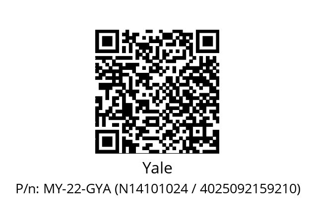   Yale MY-22-GYA (N14101024 / 4025092159210)