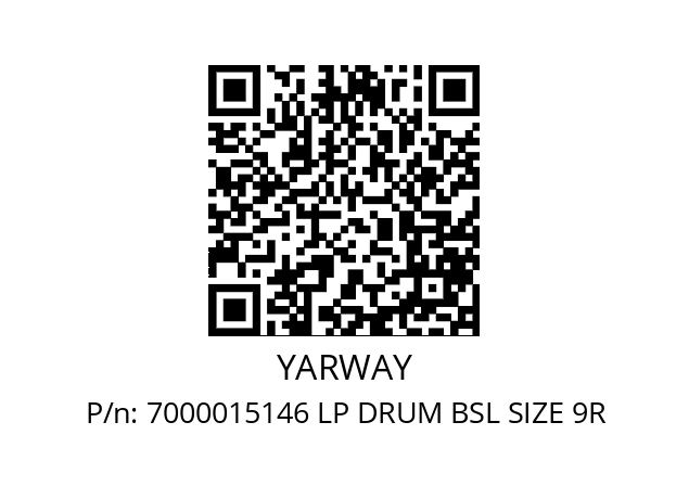   YARWAY 7000015146 LP DRUM BSL SIZE 9R