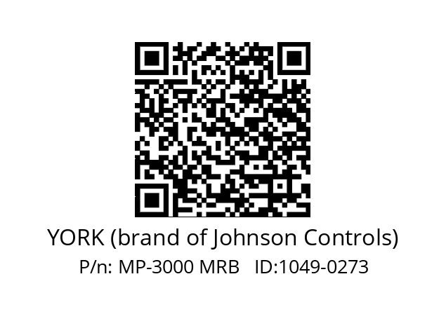   YORK (brand of Johnson Controls) MP-3000 MRB   ID:1049-0273