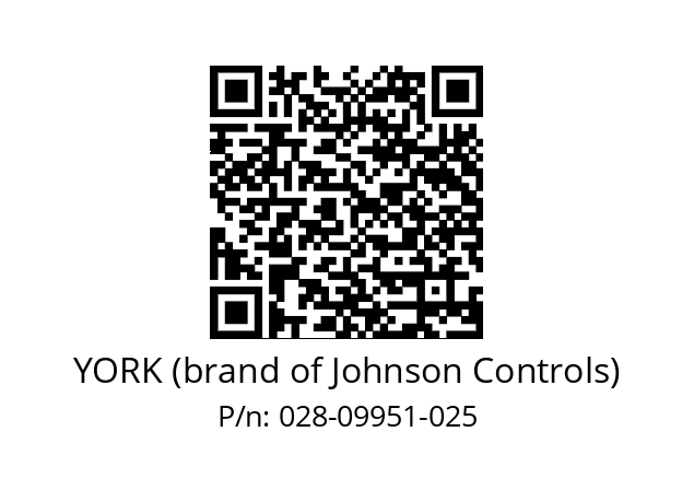   YORK (brand of Johnson Controls) 028-09951-025