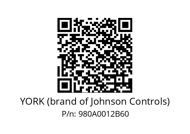   YORK (brand of Johnson Controls) 980A0012B60