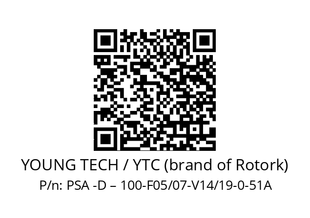   YOUNG TECH / YTC (brand of Rotork) PSA -D – 100-F05/07-V14/19-0-51A