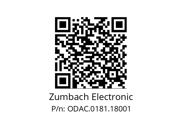   Zumbach Electronic ODAC.0181.18001