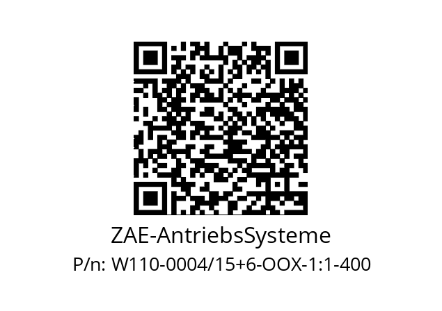   ZAE-AntriebsSysteme W110-0004/15+6-OOX-1:1-400