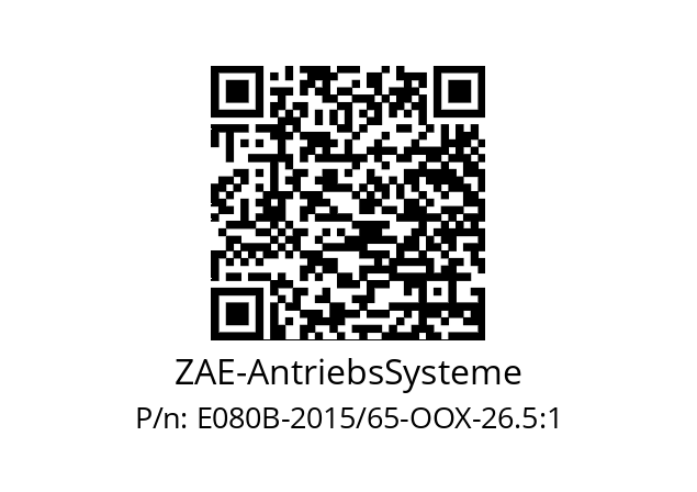   ZAE-AntriebsSysteme E080B-2015/65-OOX-26.5:1