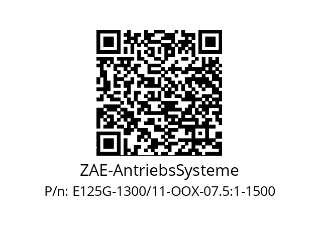   ZAE-AntriebsSysteme E125G-1300/11-OOX-07.5:1-1500