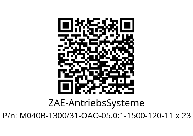   ZAE-AntriebsSysteme M040B-1300/31-OAO-05.0:1-1500-120-11 x 23