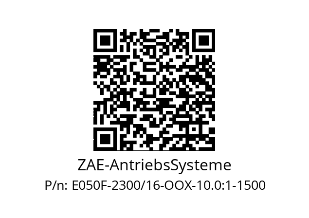   ZAE-AntriebsSysteme E050F-2300/16-OOX-10.0:1-1500