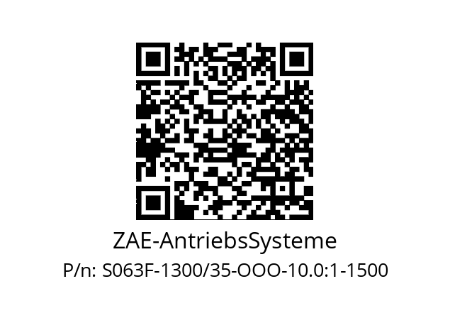   ZAE-AntriebsSysteme S063F-1300/35-OOO-10.0:1-1500