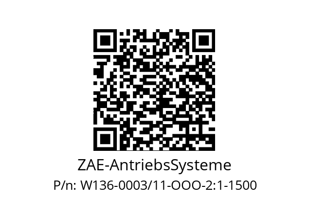   ZAE-AntriebsSysteme W136-0003/11-OOO-2:1-1500