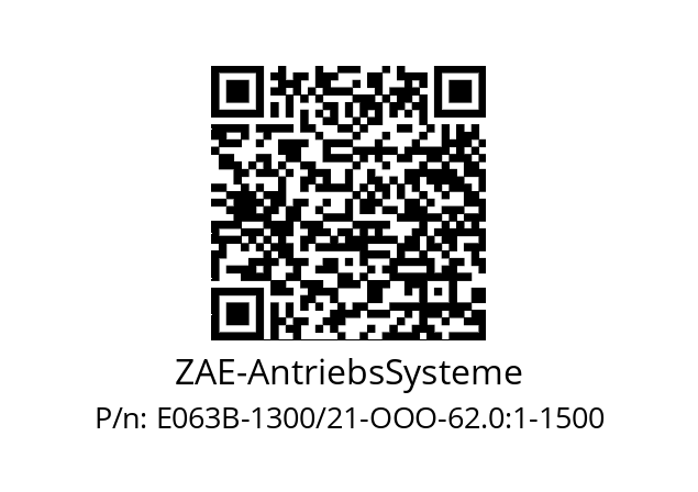   ZAE-AntriebsSysteme E063B-1300/21-OOO-62.0:1-1500