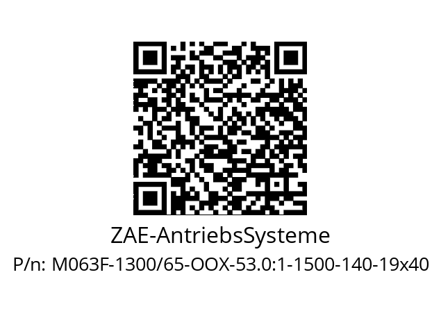   ZAE-AntriebsSysteme M063F-1300/65-OOX-53.0:1-1500-140-19x40