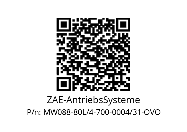   ZAE-AntriebsSysteme MW088-80L/4-700-0004/31-OVO