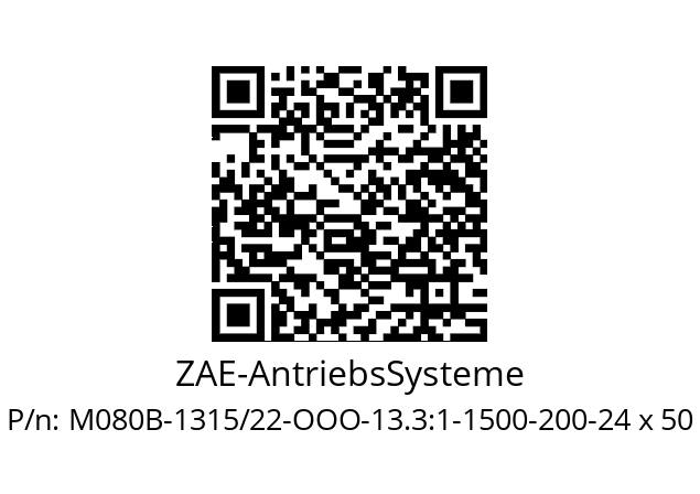   ZAE-AntriebsSysteme M080B-1315/22-OOO-13.3:1-1500-200-24 x 50