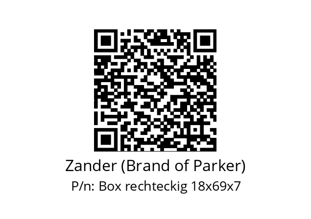   Zander (Brand of Parker) Box rechteckig 18x69x7