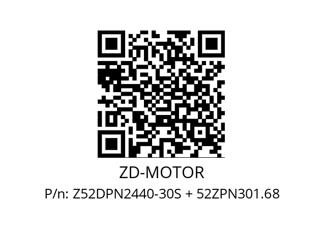   ZD-MOTOR Z52DPN2440-30S + 52ZPN301.68