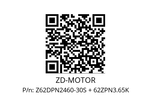   ZD-MOTOR Z62DPN2460-30S + 62ZPN3.65K