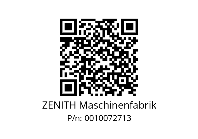   ZENITH Maschinenfabrik 0010072713