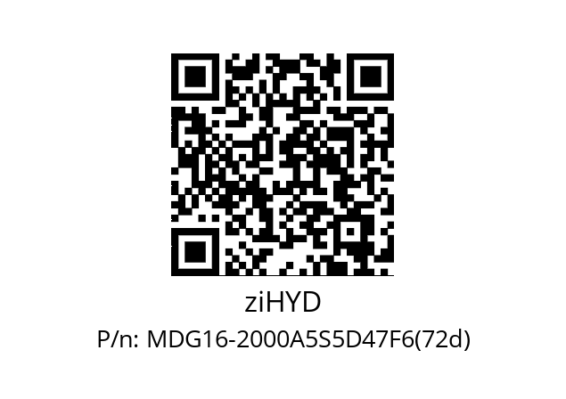   ziHYD MDG16-2000A5S5D47F6(72d)