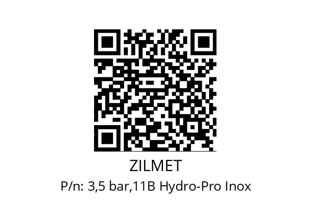   ZILMET 3,5 bar,11B Hydro-Pro Inox