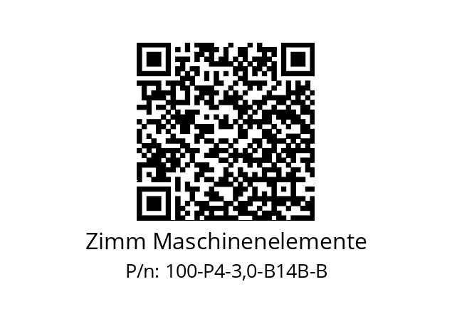   Zimm Maschinenelemente 100-P4-3,0-B14B-B