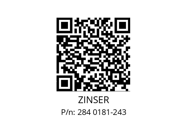   ZINSER 284 0181-243