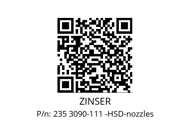   ZINSER 235 3090-111 -HSD-nozzles