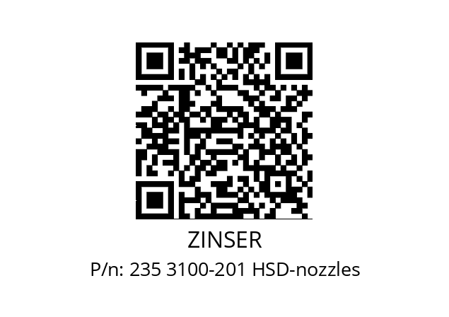   ZINSER 235 3100-201 HSD-nozzles