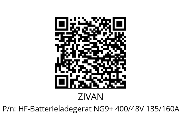   ZIVAN HF-Batterieladegerat NG9+ 400/48V 135/160A