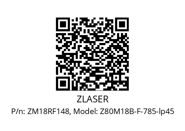   ZLASER ZM18RF148, Model: Z80M18B-F-785-lp45