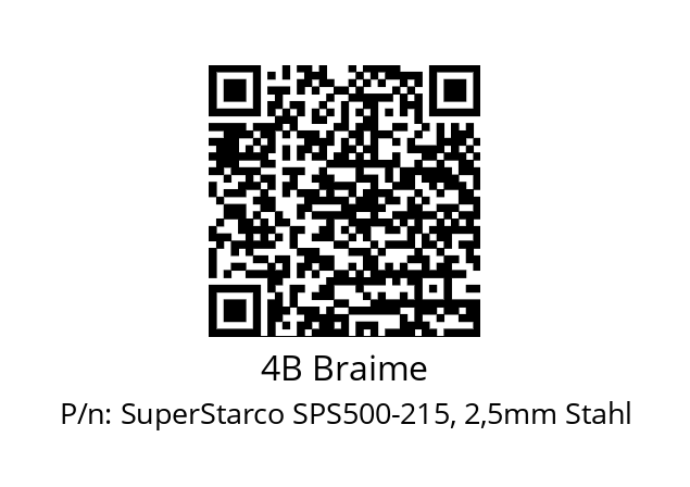   4B Braime SuperStarco SPS500-215, 2,5mm Stahl